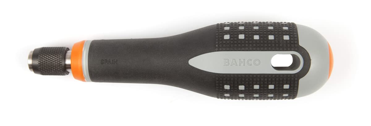 Bahco BE-8575"Ergo" Screwdriver Handle with Quick Release Bit Holder, Multi-Colour, 1/4" Hexagonal Bit Reception