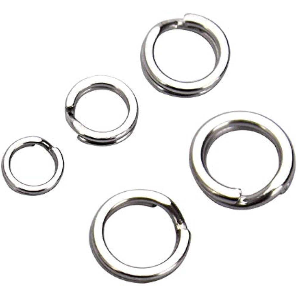 200pcs Assorted Size Split Ring Fishing Lure Connectors Stainless Steel