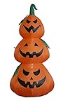 BZB Goods 4 Foot Tall Illuminated Halloween Inflatable Jack-O-Lantern Stack Decoration