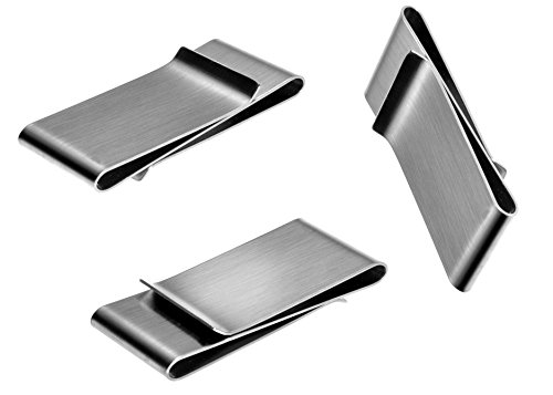 Money Clips 20 Pack by JGFinds, Stainless Steel Blanks for Engraving or Personalize, Bulk Wholesale (Double Clip)