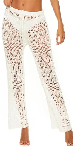 FEOYA Crochet Bikini Cover Up Pants
