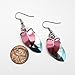 Transgender pride earrings, chainmail scales; pink, white, light blue