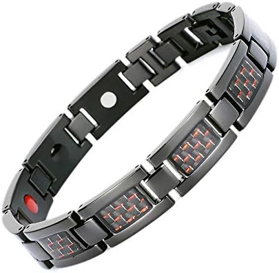 FLMG Pure Titanium Magnetic Bracelet for Men Germanium Far-Infrared Negative Ion 4 Healthy Therapy Elements