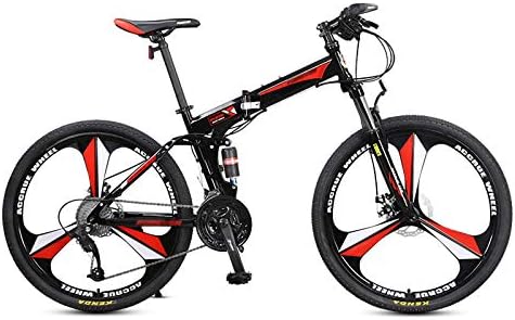 大人用26インチ折りたたみ自転車 男性女性用マウンテンバイク24スピードデュアルディスクブレーキリアラック滑り止め自転車 高炭素鋼