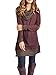 KUFV Womens Vintage Drape Scarf Neck Patchwork Long Sleeve Tunic Tshirt Dress
