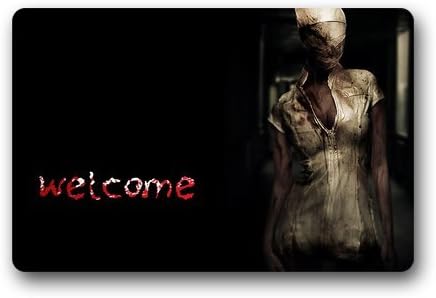 Sysuser Silent Hill Evil Monster Custom Outdoor / Indoor Doormat Personalized Design Machine-Wahable Neoprene Rubber Doormat 23.6x15.7 Inch
