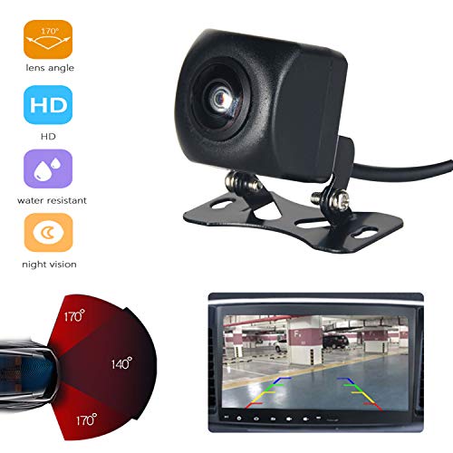 Dasaita Universal Car Vehicle Backup Camera Fisheye Waterproof Rear View Camera HD Lens Backup Camera Vehicle Parking Assiantance 170° Wide Viewing Angle Night Vision