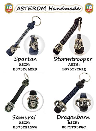 Handmade Paracord Lanyard Keychain - Celtic Skull - Custom EDC Lanyards for Knife - Unique Paracord Keychains for Men