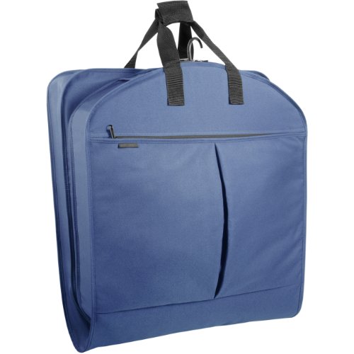 WallyBags Luggage 45" Extra Capacity Garment Bag with Pockets, Navy - Thumbnail 2