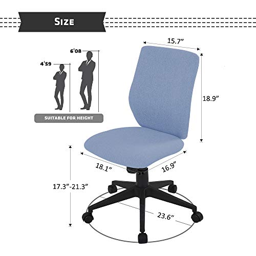 Bowthy Armless Office Chair Ergonomic Computer Task Desk Chair Without