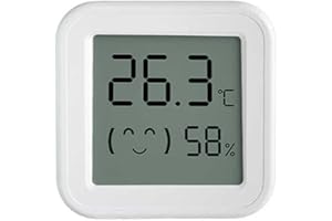 Besisglas Zigbee Temperature and Humidity Sensor, with Display, Wireless Thermometer for Home Automation, ℃/℉ Switching, Remote Monitoring, Compatible with Hub/Gateway Devices with Zigbee Built-in