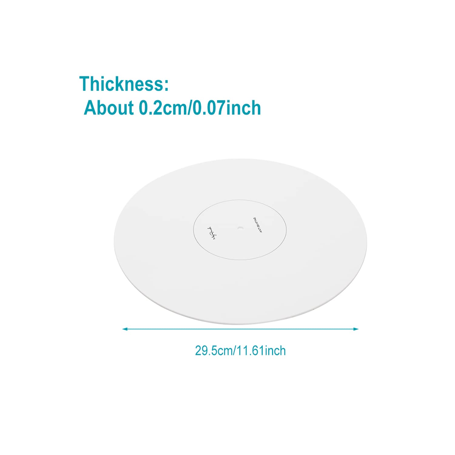 Turntable Cartridge Alignment Protractor Mat, Anti-Sliding LP Vinyl Record Pickup Calibration Plate Distance Gauge Protractor Adjustment Tool Ruler for Turntable Accessories (White)