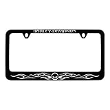 Harley-Davidson Willy G Skull & Flames, Black License Plate Frame Holder