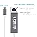 AllEasy USB C to Ethernet Adapter Thunderbolt 3 Compatible Aluminium Case Built-in LED Indicator for MacBook Pro 2017, Lenovo Yoga, Samsung Galaxy S8, Gray