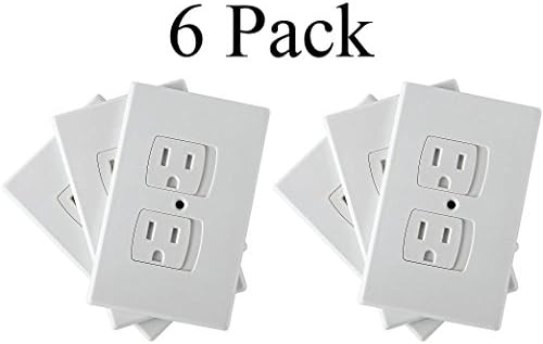 Premium Self Closing Outlet Covers - One Hole Neat Look - Childproof Outlet - 6 Child Safety Covers