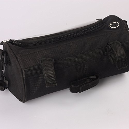 Bicycle Handlebar Bag, Vaiigo 2 Generation Multifunctional Bike Pannier, Waterproof Transparent Pvc Navigation Pouch Bag with Earphone Hole and Led Lamp (Black) - Thumbnail 4