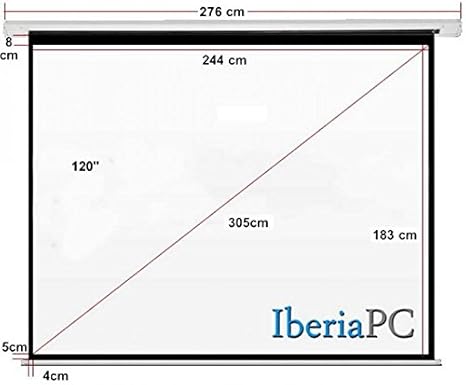 Pantalla proyector eléctrica 113 formato 4:3 (240 x 207 cm)Vision ...