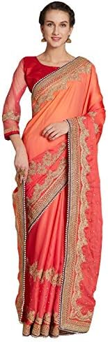 SareeShop Women's Faux Georgette party wear Fancy Saree With Blouse Piece (GLORYORANGE-sarees for women party wear_Orange)