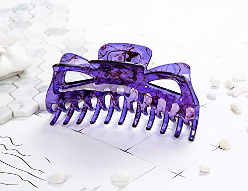 Prettyou 5.5" Large Crystal Plastic Hair Claw Banana Clips for Women,pack of Two (Colorset-No.8) - Thumbnail 2