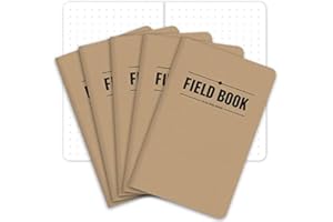 Elan Publishing Company Field Notebook/Pocket Journal - 3.5"x5.5" - Kraft - Dot Graph Memo Book - Pack of 5