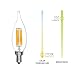 (3 Pack) 6-Watt, LED Filament Candelabra Light Bulbs, 6-Watt, (60-Watt Incandescent Replacement) Flame Tip, Warm White 2700K, 550 Lumens, E12 Candelabra Base, Dimmable, UL-Listed