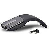 New Folding Mouse 2.4GHz Arc Optical Touch Wireless Mouse with USB Receiver Suitable for Notebook (Black)