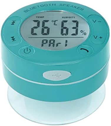GRANDEY bts 66 Portable Waterproof Bluetooth V3.0 + EDR Shower Speaker with diaplay Temperature and Humidity Handsfree Speakerphone with Suction Cup Suitable (blue)