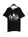 Persun Women Black Cute Cacuts Print Short Sleeve T-shirt,Black,Large