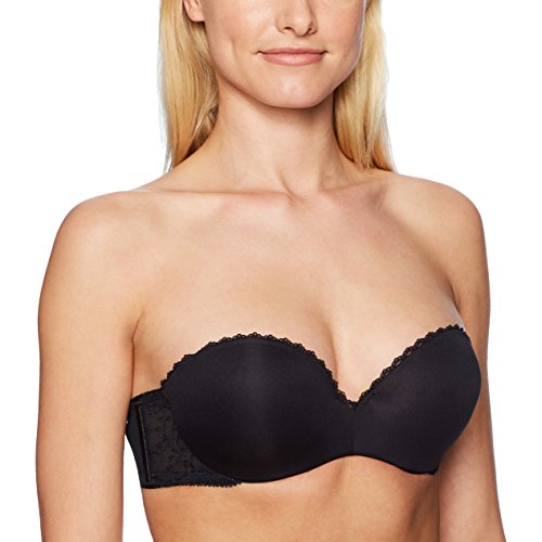 Lily Of France Women's Gel Touch Strapless Push Up Bra, Black, 34B