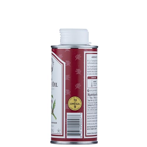 LA TOURANGELLE, TOASTED SESAME OIL, GREAT FOR COOKING, ADD TO NOODLES, STIR-FRY, VEGETABLES, VINAIGRETTES, AND MARINADES, 8.45 FL OZ