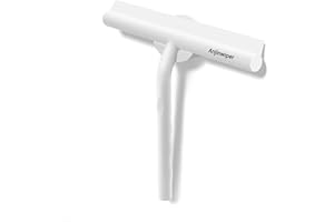 ANJINWIPER Shower Squeegee for Glass Door, Silicone Car Squeegee Household Window Cleaning Squeegee with Non-Slip Handle,8" White
