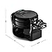 Gourmia GWM490 Belgian Waffle Maker - Double Waffles - Extra Deep - Fast & Easy - 180 Degree Flipping - Brushed Stainless Steel - Nonstick Plates - Black - Free Recipe Book