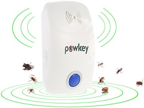 Powkey Pest Control Ultrasonic Pest Repeller Electronic Plug In for Rodents and Insects Repels as Mice, Cockroach, Spiders, Rats, Ants, Flies, Fleas, Bugs, Roaches with Night Light