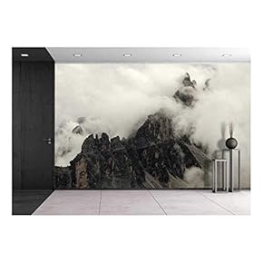 High Mountain Cliffs in The Dolomites - Removable Wall Mural | Self-Adhesive Large Wallpaper - 66x96 inches