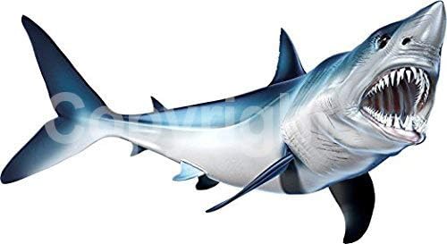 Mako Shark Fishing Color Decal 2 Pack 6x3.25 Inches