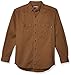 WOLVERINE Men's Fletcher Soft and Rugged Twill Long Sleeve Shirt, Chestnut, Medium