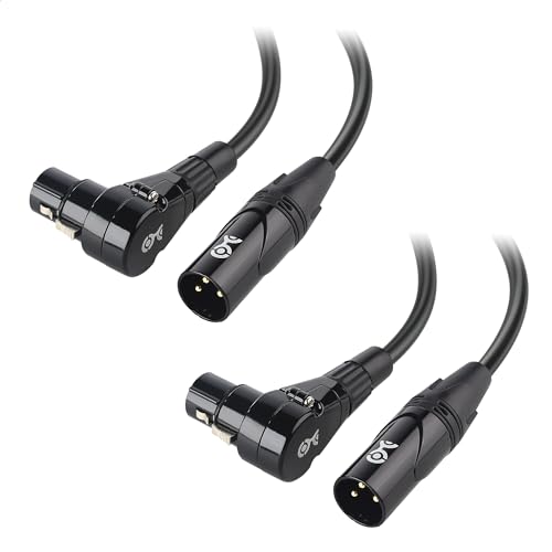 Cable Matters2-Pack, 90 Degree Angled XLR to XLR Microphone Cable - 6ft