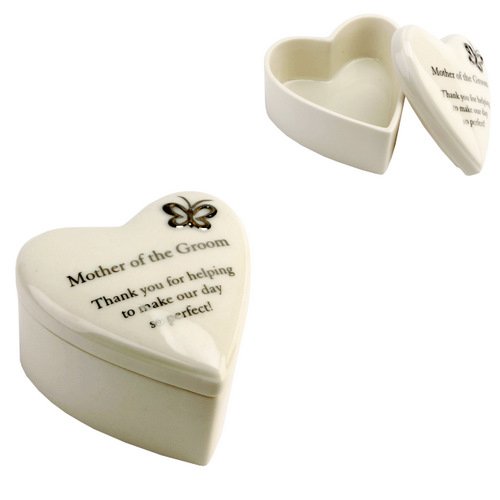 Amore Wedding Gift. Hand Painted Porcelain Heart Trinket Box - Mother of the Groom