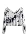 SweatyRocks Women's Tie Dye Letter Print Crop Top T Shirt Multicolor One Size