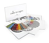 Crayola Color Escapes Coloring Pages & Pencil Kit, Kaleidoscopes Edition, 12 Premium Pages, 12 Fine Line Markers, 50 Colored Pencils, Adult Coloring, Art Activity Set