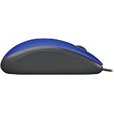 M110 Wired USB Computer Mouse for PCs, Silent Click Buttons, 1000 DPI, Blue | Responsive cursor control for browsing, documents and spreadsheets, ideal for home, office, school and routine desktop tasks