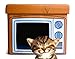 Feline Ruff TV Cat House. A Sturdy Wood Cat Nap Ottoman and Indoor Cat Cube. Covered Pet Bed Hideaway Cave for Dogs and Other Pets Too.
