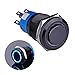 Ulincos® Latching Push Button Switch U19C2 1NO1NC SPDT ON/Off Black Metal Shell with Blue LED Ring Suitable for 19mm 3/4