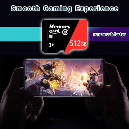 New MicroSDXC MicroSD Card 512GB and Adapter Set Full HD & 4K UHD Card Class10 U3 High Speed for Gaming Devices, Android Tablets and Smart Phones