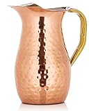 Chef's Star 50.7 oz ( 1500 ml ) Handmade Hammered Copper Drink Pitcher Jug