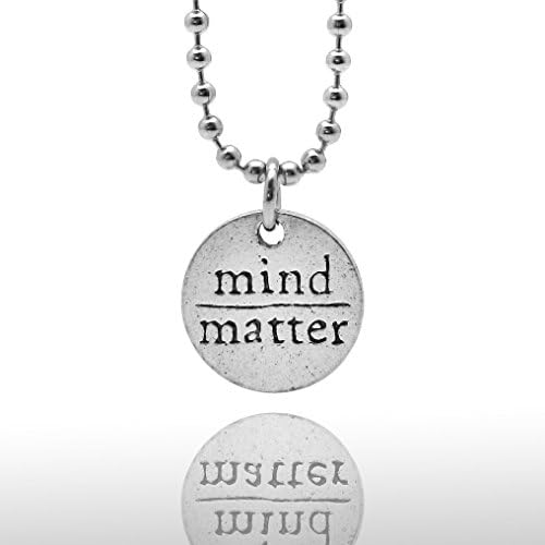 Mind Over Matter Necklace for Weight Loss, Fitness, or Goal Motivation - Hypoallergenic Charm with 30" Stainless Steel Chain That Can Be Cut Down to Size