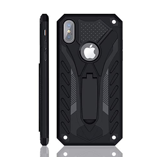 iPhone X Case | iPhone Xs Case | Military Grade | 12ft. Drop Tested Protective Case | Kickstand | Wireless Charging | Compatible with Apple iPhone X/iPhone Xs - Black