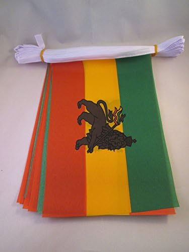 AZ FLAG Ethiopia with lion Bunting Flag, 20 Ft Garland 20 Small Ethiopian Flags 8'' x 6'', 100% Polyester String Pennant, 6 meters