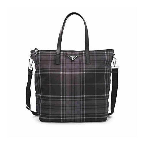 Prada Printed Nylon Tote - Acqua Check