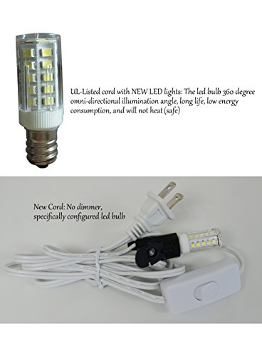Natural Selenite Electric Lamp White with LED Bulb JIC Gem around 8" High